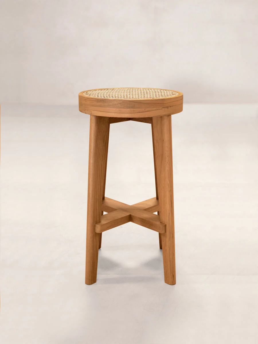 High Stool with Cane Seat