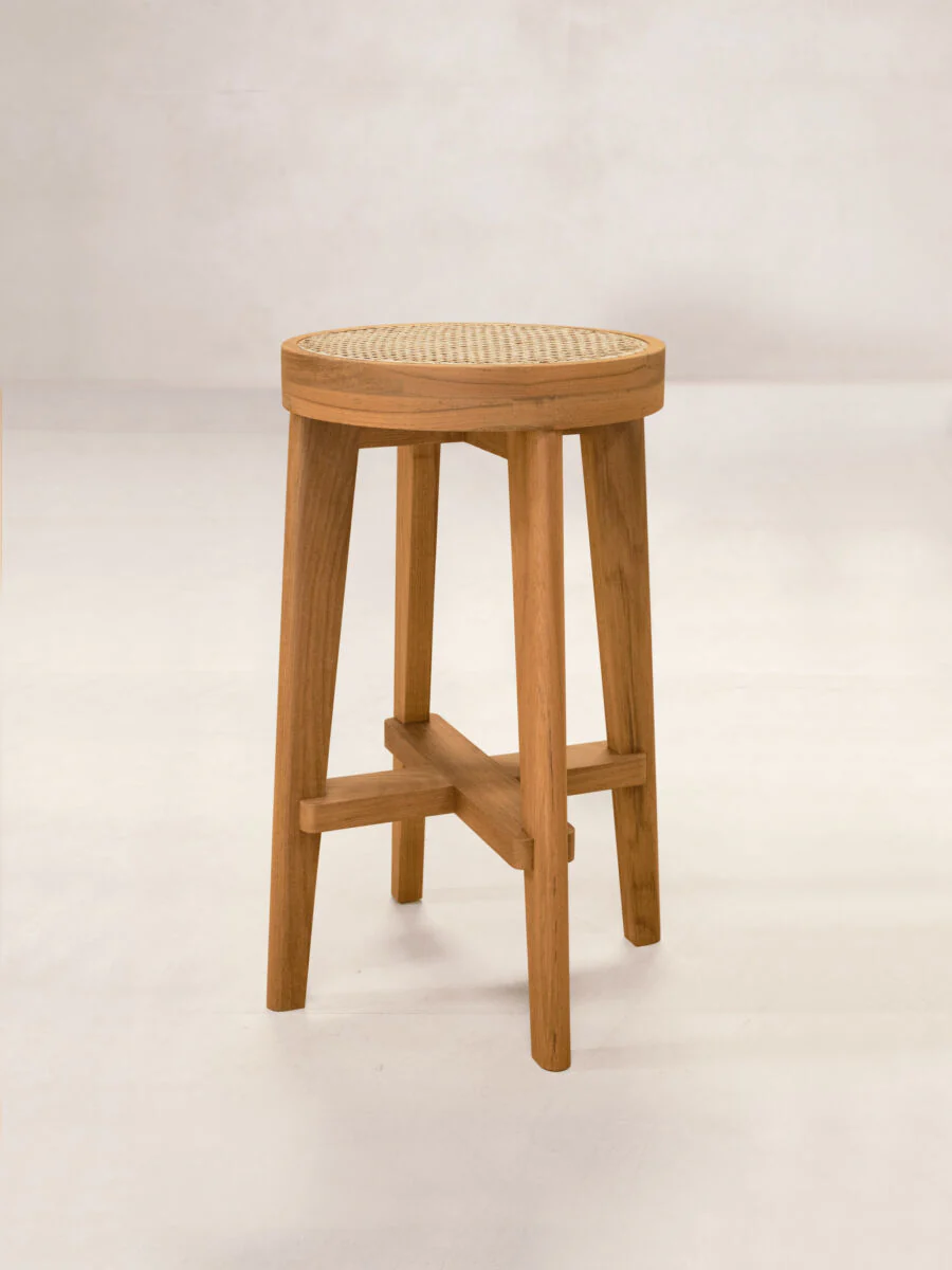 High Stool with Cane Seat - Image 2