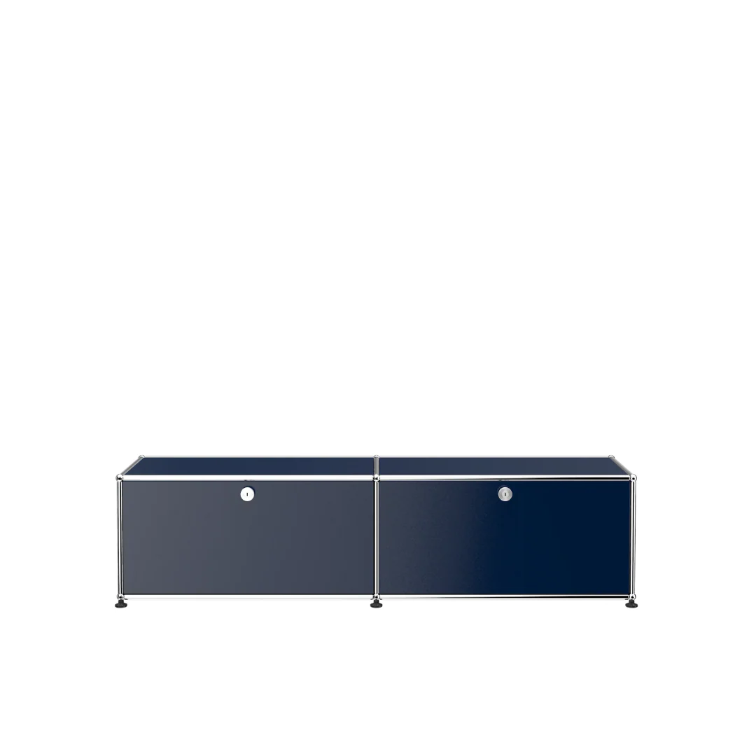 steel blue haller media credenza b218